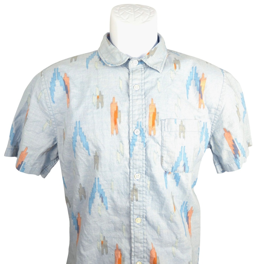 Outerknown Mens Small Organic Cotton Hemp Short Sleeve Button Down Shirt